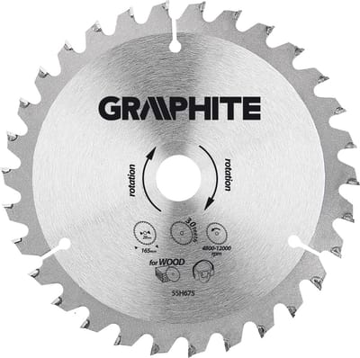 Graphite Cirkelzaagblad Voor Hout 165x20x30