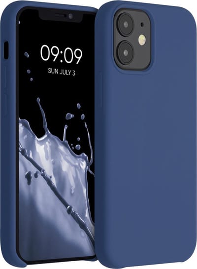 kwmobile telefoonhoesje geschikt voor Apple iPhone 12 mini - Hoesje met siliconen coating - Smartphone case in donkerblauw