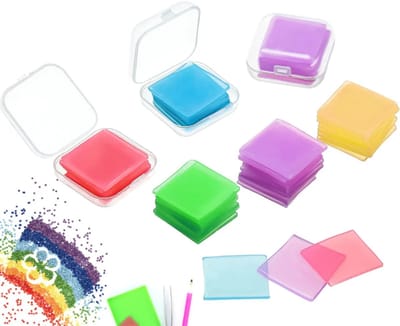 Diamond Painting Wax – 6 Handige Plakjes in een bakje - willekeurige kleur - Diamond painting by Wietske