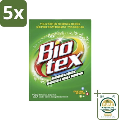 5 x Biotex Handwas & Inweek Poeder 720 gr - Grootverpakking - Handwas - Inweek Waspoeder - Biologisch Wasmiddel - Enzymen - Vuil Verwijderen