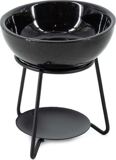 HomeBound by KY | Geurbrander bowl keramiek zwart | geurbrander amberblokjes
