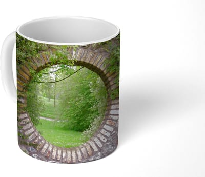 Mok - Koffiemok - Park - Doorkijk - Natuur - Mokken - 350 ML - Beker - Koffiemokken - Theemok
