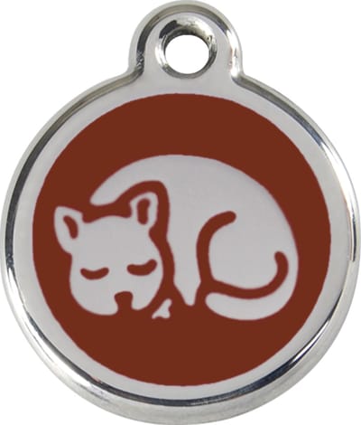 Red Dingo kattenpenning 20 mm slapende kat bruin