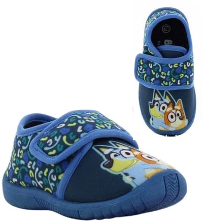 Bluey - Pantoffels kinderen voor jongens - Bingo en Bluey Sloffen kind met klittenbandsluiting - Schoenen van 2 tot 6 jaar - Maat 24 - Blauw