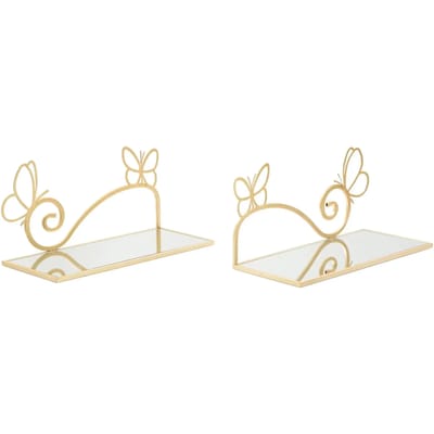 Wanddecoratie Bed Side Butterfly Set 2 Pcs 41,5×18×21 cm