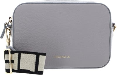 COCCINELLE Leren Schoudertas Tebe Crossover Bag Light Grey Lichtgrijs