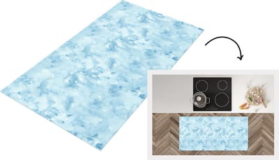 Keukenloper - Loper keuken - Waterverf - Blauw - Patroon - 120x60 cm - Keukenloper vinyl