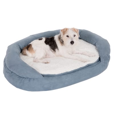 - M: L 100 x B 65 x H 24 cm - Hondenbank Memory Ovaal Grijs