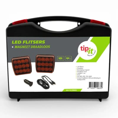 Tip-it Led flitsers - Stroboscoop - Signaleringslamp - Draadloos - Magnetisch