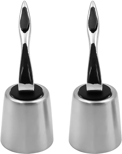 Set van 2 Wijnflesstoppen, RVS Champagne Deksel met Siliconen Plug voor Witte en Rode Wijnflessen, Ideaal voor Bewaren en Vershouden