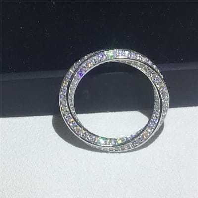 Handgemaakte Vinger Ring 100% Soild Zilver Kleur Belofte Aaaaa Zirkoon Cz Cross Engagement Wedding Band Ringen Voor Vrouwen Gift 10 gray
