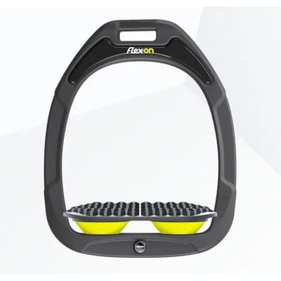 Endurance stijgbeugels Antraciet/Grijs/Geel Flex-On Green Composite