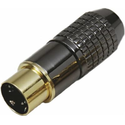 BKL Electronic 0204018 Miniatuur-DIN-connector Stekker, recht Aantal polen: 4 Zwart 1 stuk(s)
