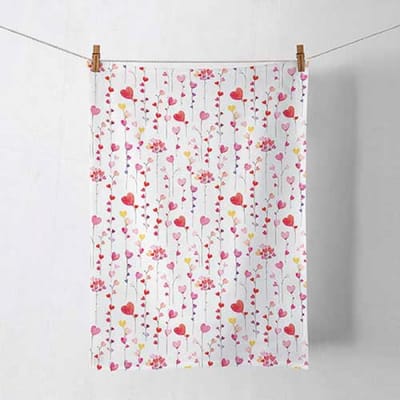 Ambiente set van 2 theedoeken uit de collectie Hearts garlands 50 x 70 cm - 100 % katoen
