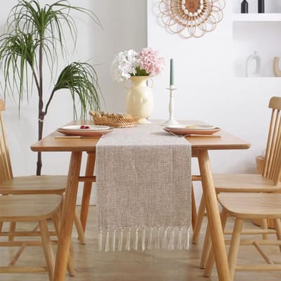 Rustieke Boerderij Tafel Runner, Jute Linnen Stijl Tafel Runner, Boho Geweven Eettafel Runner voor Huis, Feestdecoratie, Lange Maat 33x275cm