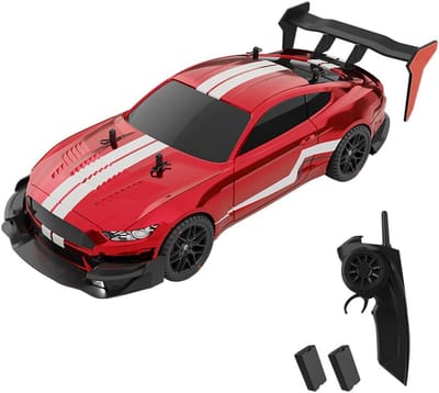 Remote Controlled Car, 40 km/h, RC Car Drift 1/14 RTR 4WD 2.4 GHz, 30 Minutes Fun LED Light, Interchangeable Tyres, High Speed, RC Drift Car, Children's Gifts Adults, 2