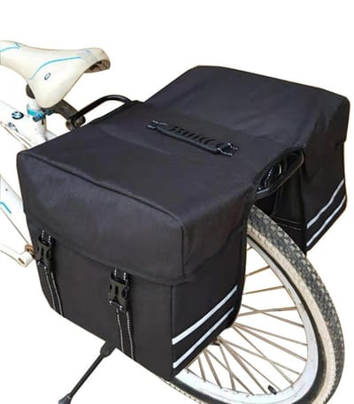 Dubbele Fietstas- Waterdichte -Fietstas Bagagedrager 25L – Waterdichte Achtertas voor E-bike, Stadsfiets en Tourfiets – Grote Opbergtas met Reflecterende Panelen