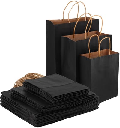 Dailygoody - Zwarte papieren zakken - Geschenken en winkelen - Grote middelgrote kleine formaten - Handige handgrepen - Perfect voor cadeauverpakking