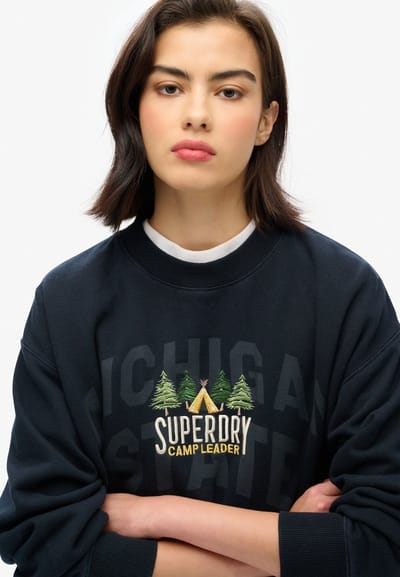 Superdry - Travel Souvenir sweatshirt met ronde hals en losse pasvorm - Dames - Truien