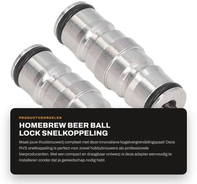 Dailygoods - Homebrew Beer Ball Lock - Snelkoppeling - Compact en Handig - Duurzaam - Voor Bierbrouwen - Geschikt voor Corny Keg
