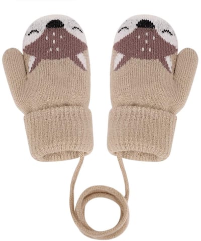 Dailygoods- Wanten voor Kinderen - Warme Gebreide Handschoenen - Fleece Binnenvoering - One Size 1-3 Jaar - Winter - Comfortabel en Zacht