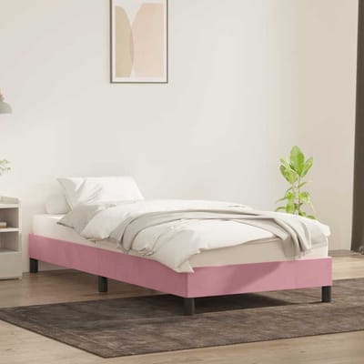 vidaXL - Bedframe - zonder - matras - 90x220 - cm - fluweel - roze