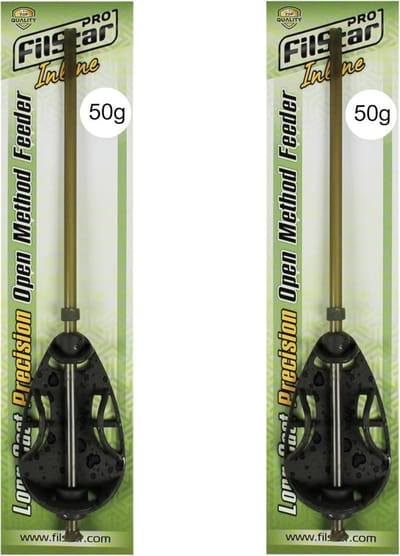 Inline Long Cast Method Feeder Set voor Karpervissen - 2 x 50 g Voederdispenser en Voedermand