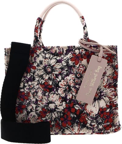 COCCINELLE Handtas Schoudertas Never Without Bag Ca. Flow Handbag Prin. Eff. Canvas Fab. Mul. Creamy Pink Veelkleurig