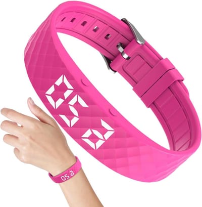 Alarm Armband - Trilwekker Pols - Stille Ontwaking - Tot 8 Timers - Verstelbaar - Heet Roze