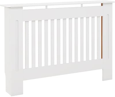 Damenzo - Radiatorombouw - Radiatorbekleding - Radiatorhoes - Radiator - Radiator accessoire - Verwarming - 112x19x81cm - Wit - MDF