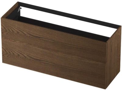 INK - Onderkast 2 Laden Push To Open Verticaal Gefreesd Bestaande Uit: - 1400x450x650 Mm - Massief Eiken Chocolate
