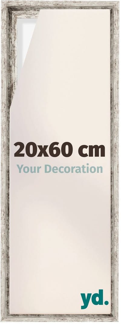Your Decoration - Baklijst 20x60 cm - Wit Vintage - Baklijst voor Canvas - MDF - Lyon