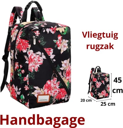 Reisrugzak 45x20x25 cm-handbagage-vliegtuig-WIZZAIR-RYANAIR- 20L -reizen-werk-dagelijks gebruik-lichtgewicht-reistas-weekendtas-kleurrijk bloemenpatroon-vakantie-waterproof