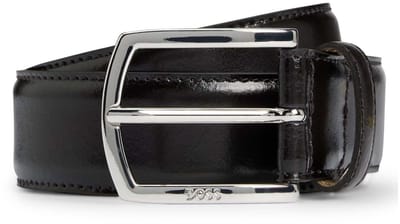 BOSS Leren riem Claus Tx Sz35 Belt W90 Dark Brown donkerbruin