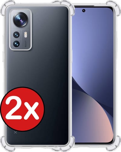Hoesje - 2 Stuks - Geschikt voor Xiaomi 12 - Sterk & Shockproof - Back Cover - Siliconen Case - Telefoon Hoes Shock Proof - Telefoonhoes - Transparant