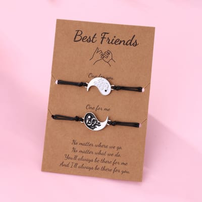 Vriendschapsarmbandjes voor 2 met Yin Yang Koi Vissen - Zwart & Wit - BFF Armbandjes Cadeau - Pax Amare