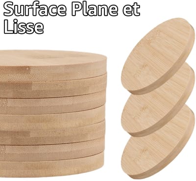 Dailygoods- Onderzetters Set van 12 - Houten Onderzetters - Ronde Onderzetters - Onderzetters voor Glazen - Tafelonderzetters - DIY Design - Glazenonderzetters