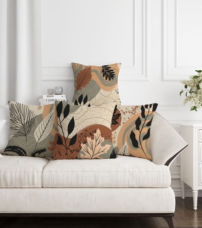 Asir - Set kussenhoezen (4 stuks) - Veelkleurig - 50% katoen / 50% polyester - 43 x 43 cm