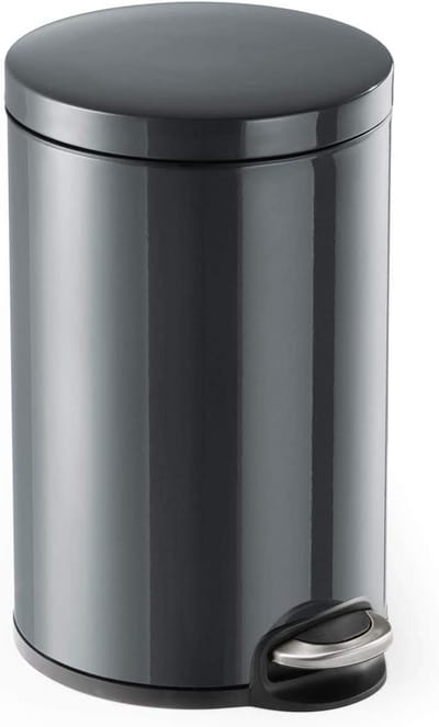 Ronde Metalen Pedaalemmer 12 Liter met Uitneembare Binnenemmer Antraciet