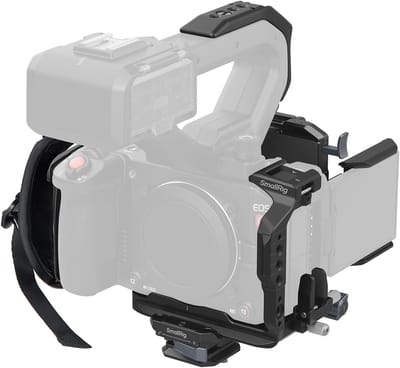 Handheld Power Cage Kit voor Canon C50 met XLR Handgreep, V-Mount Accuplaat en Snelle Bevestiging voor Arca Statief, Inclusief HDMI Kabelclip en Handriem - 5658