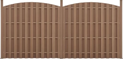 HKC Hekpaneel Gebogen Blair - 2 Stuks - Met Paal - Bruin - Waterdicht