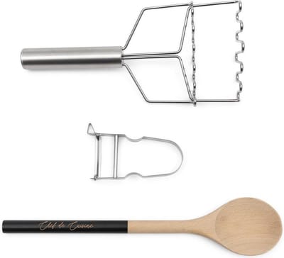 Riviera Maison Chef de Cuisine Mashed Potatoe Set - Roestvrij Staal - Zwart - 33.0x22.0x7.5 cm
