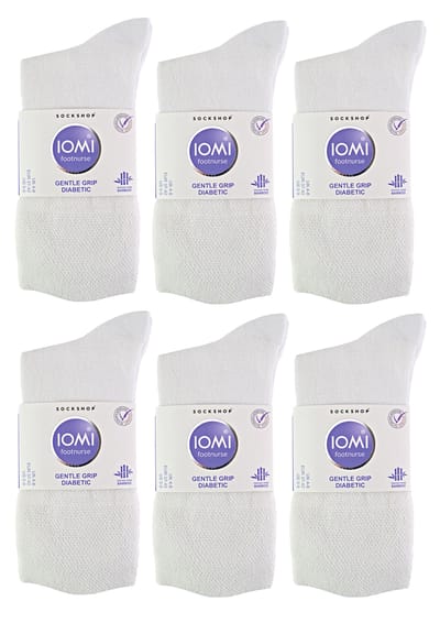IOMI - 12 paar bamboesokken voor diabeten voor dames - Wit