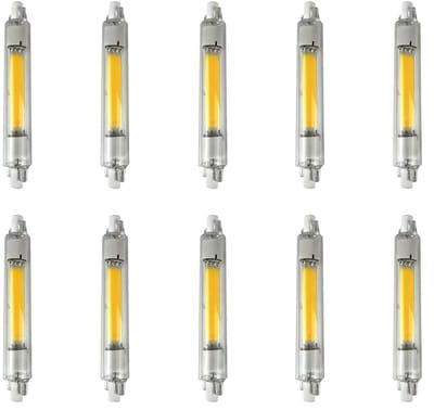 Avide R7s LED Staaflamp Dimbaar 118mm - 10W 220-240V - 3000K - LED Lampjes Insteek - 1000lm - Warm wit licht - Vervangt 72W lamp - 10 stuks