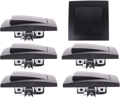 Benson Wandcontactdoos - 6x - schakelaar - inbouw - zwart - 81 x 81 mm - 250V AC/10A