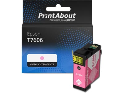 PrintAbout huismerk Inktcartridge T7606 Vivid licht magenta Geschikt voor Epson