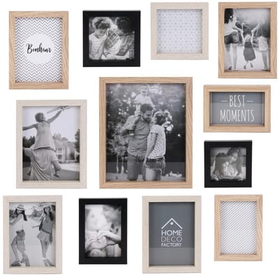Home deco factory collage fotolijst - 12 foto's - hout - decoratie