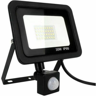 GELLDG Buitenverlichting - LED-spot voor buiten - Met bewegingssensor - 30W - Breedstraler - 6500K koelwit licht - Ultrahelder - Geschikt voor tuinen, garages, terrassen, huizen en achtertuinen