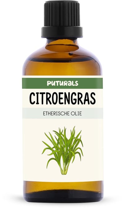 Puturals Citroengras Olie 100% Natuurlijk - 100ml - Puur en Vegan - Lemongrass Olie voor Huid, Haar en Aromatherapie