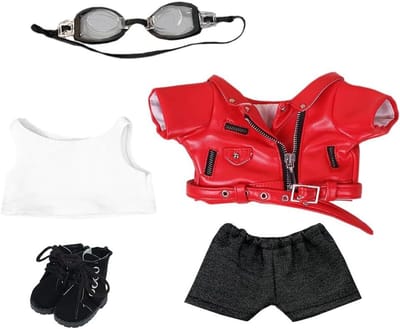 Pluche poppenkleding - Poppen outfit - Poppen verkleden - 5-delige set - 20 cm - Meerkleurig